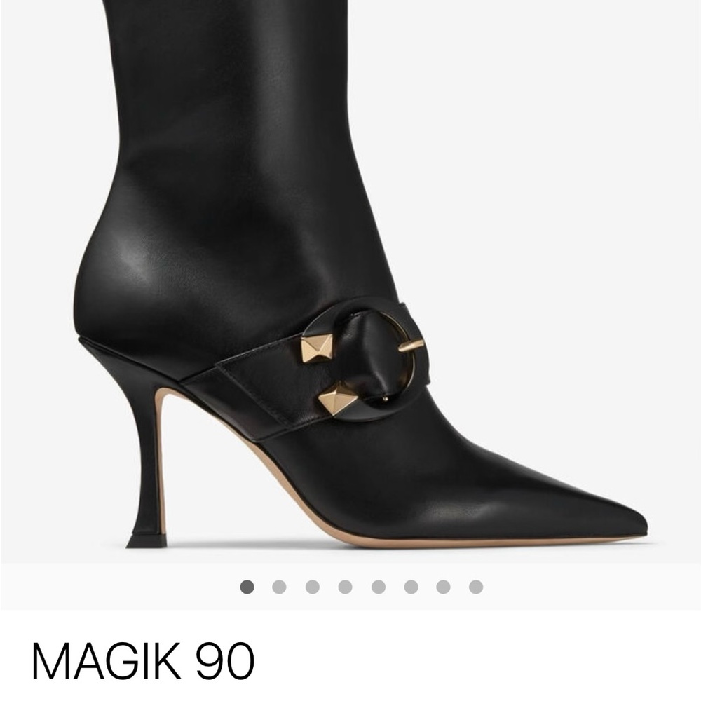 Jimmy Choo Black Leather Boots, Size 9.5